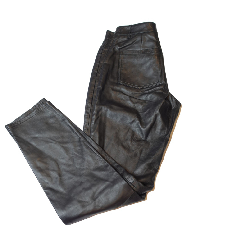 Women's Lita by Ciara Real Lamb Leather Pants, Size 28, Black NWT $598 - Picture 8 of 9